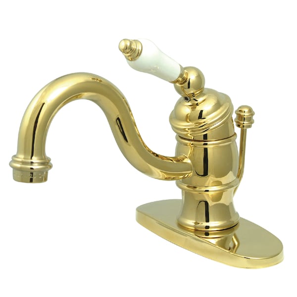 4" Centerset Single, Handle Bathroom Faucet, Polished Brass
